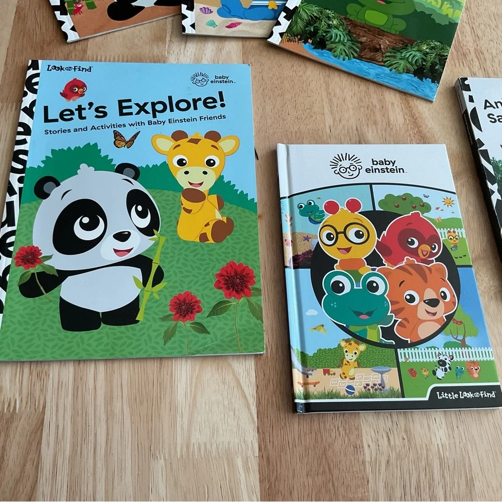 Lot x6 Baby Einstein Books Animal Sound Safari Sound Lets Explore Look & Find